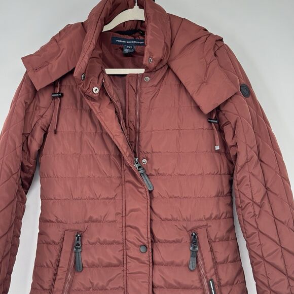 FRENCH CONNECTION  Quilted Barn Jacket - Barn Red Size 4 US NWT - Picture 2 of 11